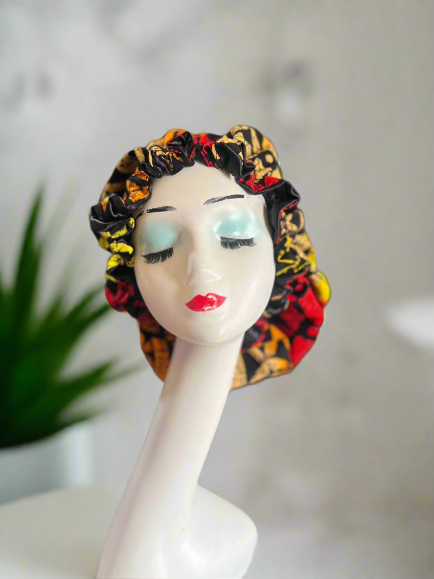 Ankara Satin Lined Bonnet