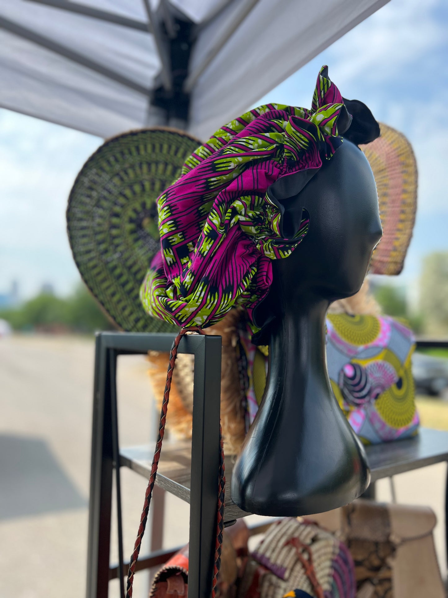 Ankara Satin Lined Bonnet